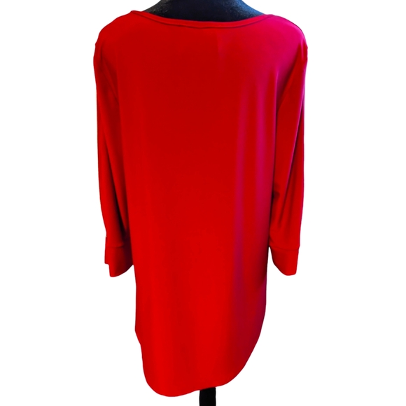 Compli K Red Tunic Shirt For a Fun Night Out Zipper Sleeve - Picture 4 of 6